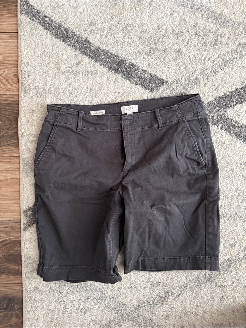 LOFT Gray Casual Chino Shorts